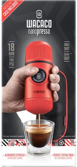 Wacaco Draagbare Nanopresso Lava Red Koffiemachine Met Deksel — thumbnail 4