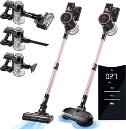 AG4200+ Steelstofzuiger Draadloos – Met Dweilfunctie 2 in 1 – Rose Gold – Krachtige Stofzuiger Zonder Zak – Geschikt voor Dierenharen – Compact & Lichtgewicht Kruimeldief — thumbnail 1