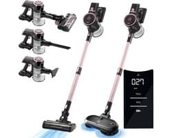 AG4200+ Steelstofzuiger Draadloos – Met Dweilfunctie 2 in 1 – Rose Gold – Krachtige Stofzuiger Zonder Zak – Geschikt voor Dierenharen – Compact & Lichtgewicht Kruimeldief