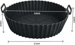 1 stuk - Airfryer siliconen bakvorm - 3D opvouwbaar rond - bakvorm - huishoudmat voor airfryer - zwart — thumbnail 5