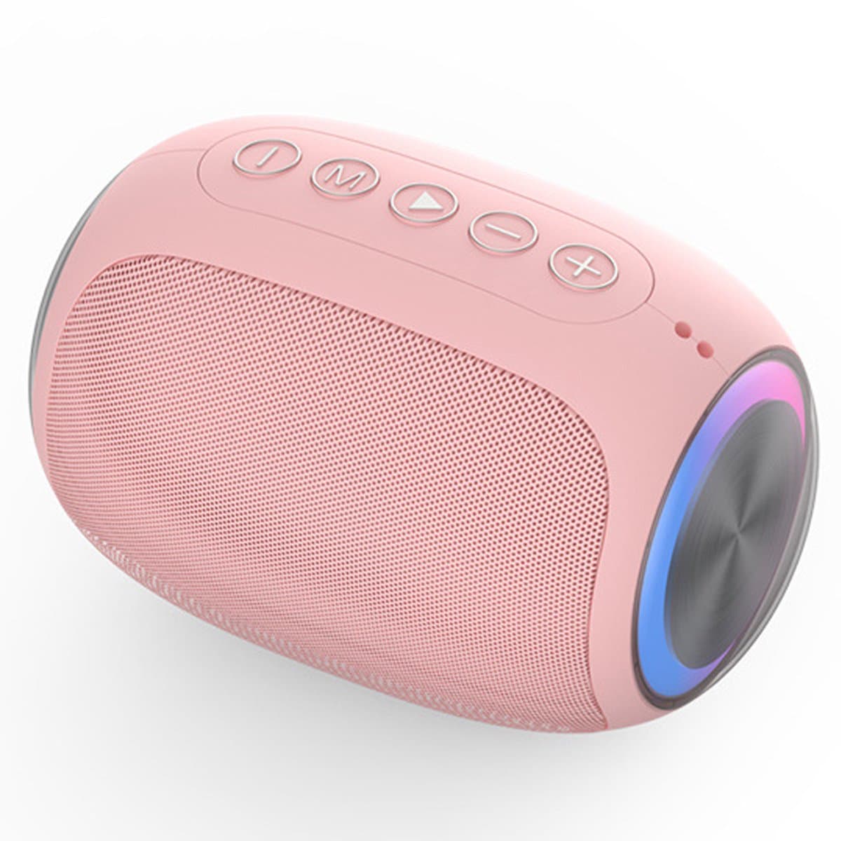 Gigicial Roze Bluetooth Speaker - Roze Draagbare Speaker - Geluid Met Dubbele Passive Bass + Kleurrijk Licht Effect - 1 - Voor Kinderen En Reizen In Rose — afbeelding 1