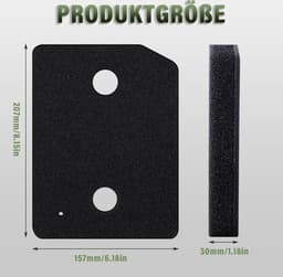 2 stuks droogfilters, voor Miele T1 wasdroger, wasdroger sokkelfilter, sponsfilter, filtermat voor een langere levensduur van de droger (207 mm x 157 mm x 30 mm) — thumbnail 4