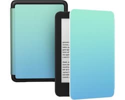 Hoesje voor 6 inch e-reader met automatische slaap/waakfunctie - Blauw verloop - Geschikt voor Kindle 11e generatie - 2024/2022 release
