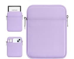 6-7 Inch Tablethoes met Karabijnhaak - Paarse Sleeve Beschermhoes voor E-reader - Geschikt voor Signature Edition en Paperwhite 12e Gen. - Met Handige Opbergzak