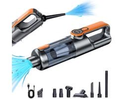 Draadloze handstofzuiger, krachtige draadloze stofzuiger, stofvrij met één knop, auto-stofzuiger, multifunctionele mini auto-stofzuiger, draagbare stofzuiger, zilvergrijs