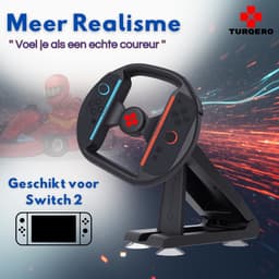 Turqero - Stuurwiel voor Nintendo Switch 2 Joy-Con - Racing Wheel — thumbnail 5