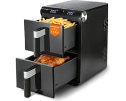 NETTLIFE Airfryer Dubbele Kamer 11L 2800W - 13-in-1 Touchscreen Met Timer - Vaatwasserbestendige Manden - Familie Model