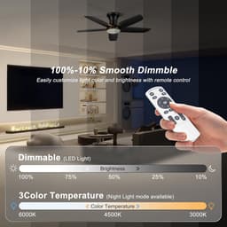 Dimbare Inbouw Plafondventilator met Afstandsbediening en Verlichting - Ideaal voor Slaapkamer, Keuken en Woonkamer — thumbnail 3