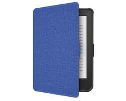 Flip Case voor E-readers - Zachte Siliconen Hoes met Beugelfunctie en Huidachtige Textuur - Marineblauw