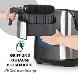 Zilverkleurige 5.4L heteluchtfriteuse met LCD-touchscreen en 8 programma's — thumbnail 6