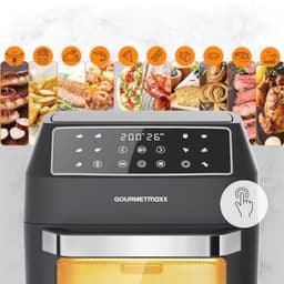 GOURMETmaxx Hetelucht friteuse 12 L Airfryer | Friteuse met 9 functies, touch display, roterende & shashlik spiesen | 10 Programma's incl. pizza | Mini-oven 1700 W - vrijwel olievrij — thumbnail 5