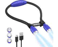 Leeslamp met USB Oplaadbaar - 4 LED-Lampen, 6 Helderheidsinstellingen, Flexibel en Handsfree - Ideaal voor E-Readers, Tablets en Studeerkamers