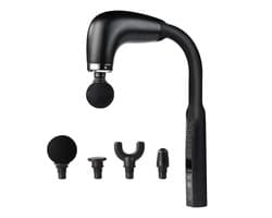 longziming -Massagepistool – 2-in-1 Percussie Massagepistool – Draadloos Percussiemassageapparaat – 9 Snelheden – 4 Massagekoppen en Lange Batterijduur – voor mannen en vrouwen– Zwart