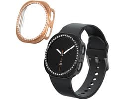 kwmobile 2x kunststof horloge rand bescherming geschikt voor Samsung Galaxy Watch 8 (40mm) Beschermhoes - Glitter beschermhoesje zwart / roségoud