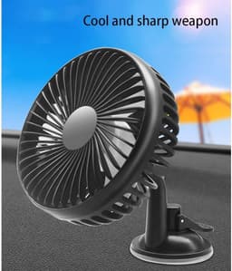 Autoventilator met USB-zuignap voor Zomerkoeling - Mini Ventilator voor Auto, SUV, 12/24 V — thumbnail 4