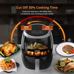 Airfryer oven - Hetelucht friteuse - 8 liter - 8 programma's - 1500 watt - zichtvenster - LED touch screen - RVS, zonder BPA + receptenboek — thumbnail 3