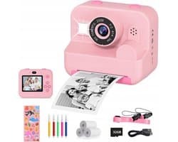 Kids Print Camera - Instant Printer - Fotoprinter camera - Multifunctionele digitale kindercamera - 1080P - 16x digitale zoom - Selfiemodus - 32 GB - Voor Kinderen 3-12 Jaar & Cadeau