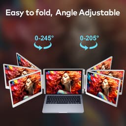 Virello® Dual Flip 16” - Portable Monitor - Inclusief Beschermhoes - Draagbaar Beeldscherm - Draagbare Monitor - Full HD - IPS - Grijs - 2 jaar garantie — thumbnail 2