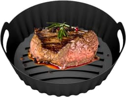 Vierkante bakvorm voor airfryer - Siliconen bakvorm - Gezond frituren - Energiebesparend keukenapparaat - Maak gemakkelijk knapperig eten - Geschikt voor groenten, vlees en snacks - Gemakkelijk schoon te maken - Set van 2 stuks 20,5 × 20,5 × 5 cm — thumbnail 7