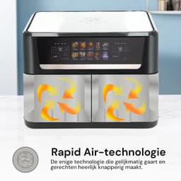 airfryer – 12Liter – 2800W – Heteluchtfriteuse – Dubbele Airfryer – 10 Programma’s – PFAS-Vrij – Royal Swiss® — thumbnail 2