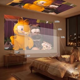 Mini Beamer - Projector - Full HD Ondersteuning - Draagbaar - Thuisbioscoop & Outdoor - HDMI & USB - Compatibel met Smartphone, PS5 & Fire Stick - Wit — thumbnail 5