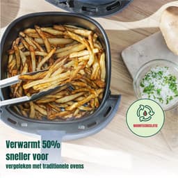 Quvo® Mini airfryer - Airfryer - Airfryer klein - Blauw - 23cm x 29cm x 30cm — thumbnail 4