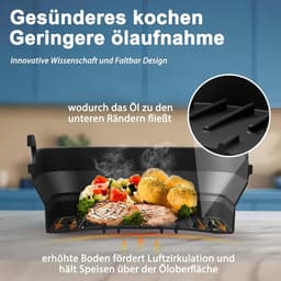 Accessoires Heteluchtfriteuse Gescht voor Philips Airfryer 3000-5000 Serie 9L, Opvouwbare Siliconenvorm Herbruikbare Ovenschaal voor Philips Dual Basket Airfryer NA350/NA550 9L — thumbnail 6