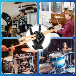 GELLDG Drumaccessoires - Drumstokhouders - Handbediende drumstokhouders - Displayhouders voor drumaccessoires - Drumstokhouders van hars - Leuke en creatieve drumstokhouders - Geschikt als decoratie en cadeau voor drummers - Zwart - 2 items — thumbnail 3