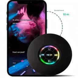 Ynkkvre -Bluetooth Luidspreker Douche Speaker Draadloze Draagbare Mini Hoorn Speaker Zuignap voor Badkamer Bass Stereo Trompet Draadloze Ondersteuning LED Licht voor Douche Thuis en Buiten — thumbnail 5