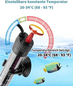 Verstelbare Aquariumverwarming 25W – Met Thermostaat (20–34°C) | Voor Zoet- en Zeewateraquariums & Vissenbakken — thumbnail 3