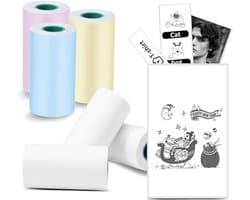 Vyzio - 11 Rollen Thermisch Papier - Mini Printer Navulling - 8x Wit + 3x Gekleurd - Pocket Printer Papier - ROLLS - MULTIROLLS