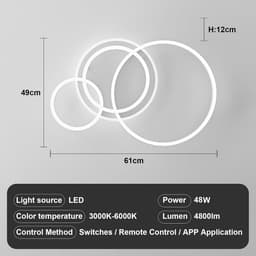 Dimbare LED Plafondlamp met Afstandsbediening - Warm naar Koud Licht - 48W — thumbnail 3