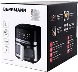BERGMANN YA Air Fryer - 5L Capaciteit - 1400W - 8 Programma's - Kijkvenster — thumbnail 3
