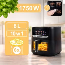 BERGMANN YI Air Fryer - 8L Capaciteit - 1750W - Vetvrij frituren - Inclusief Receptenboek — thumbnail 2