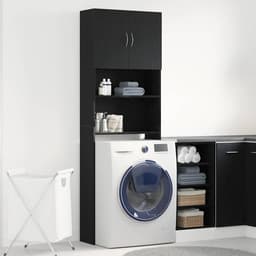 Wastafelkast voor Wasmachine en Wasruimte Opslag - Zwart Eiken — thumbnail 2
