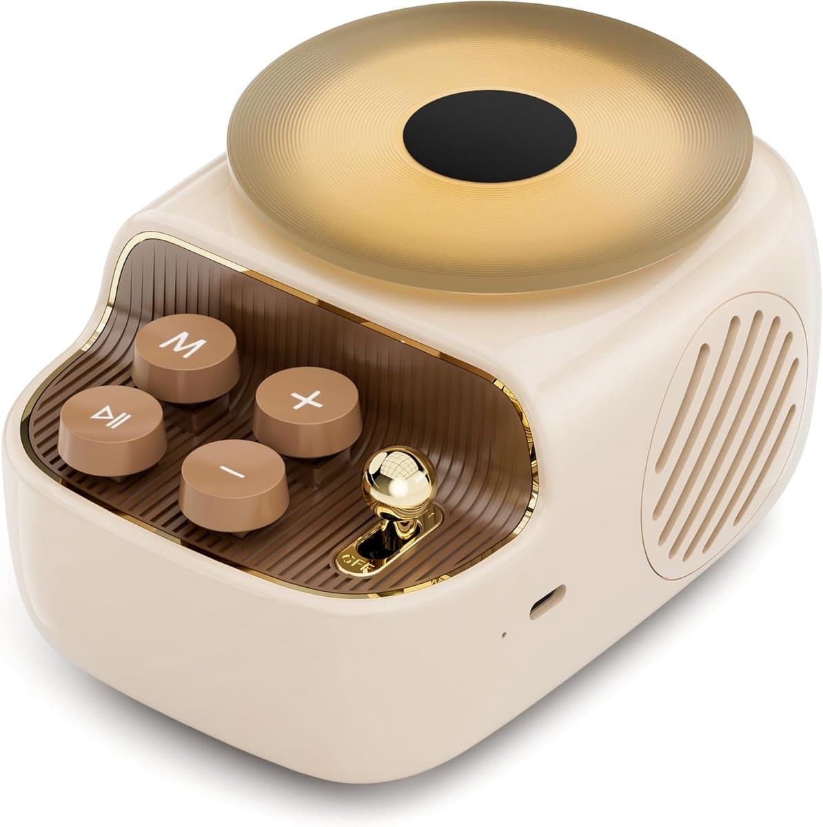 3 in 1 Vintage Bluetooth Speaker - Met Aromaschotel, Sfeerverlichting en Platenspeler Uiterlijk - Decoratief voor Huis & Kantoor (Beige) — afbeelding 1