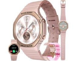 Smartwatch Dames met Bellen, HD Touchscreen, Bloeddruk & Hartslagmeter, Fitnesstracker IP68 Waterdicht voor Android/iOS