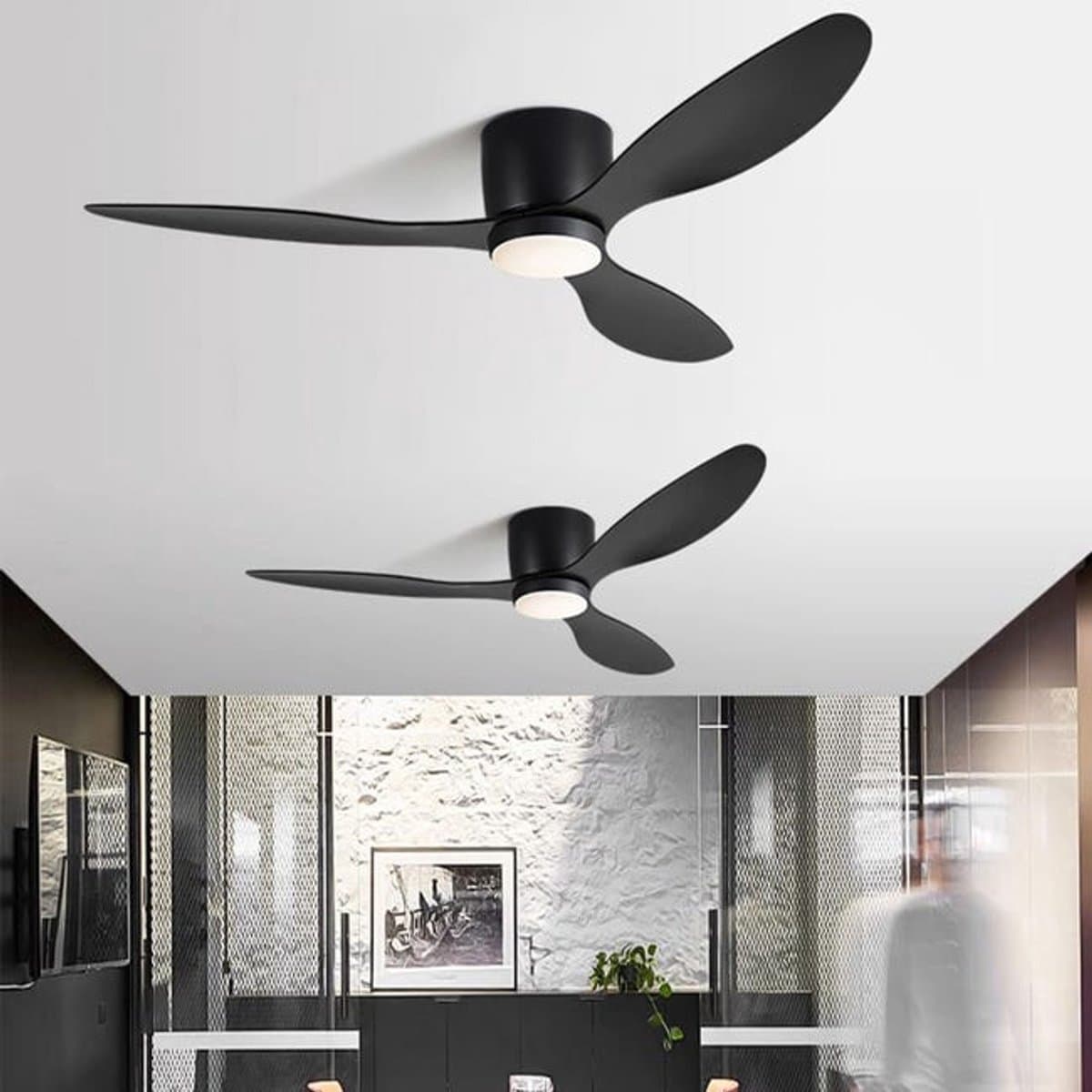 Plafondventilator - LED Plafondventilator - Ø 106 cm - 4320 LM - 3000K/6500K - Dimbaar - 3 snelheidsinstellingen - Timer - Zomer - Zeer stil - Zwart — afbeelding 1