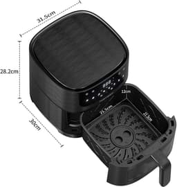 Airfryer - Hetelucht friteuse - 4 liter - 70 tot 200 graden - 1350 watt - Zwart — thumbnail 2