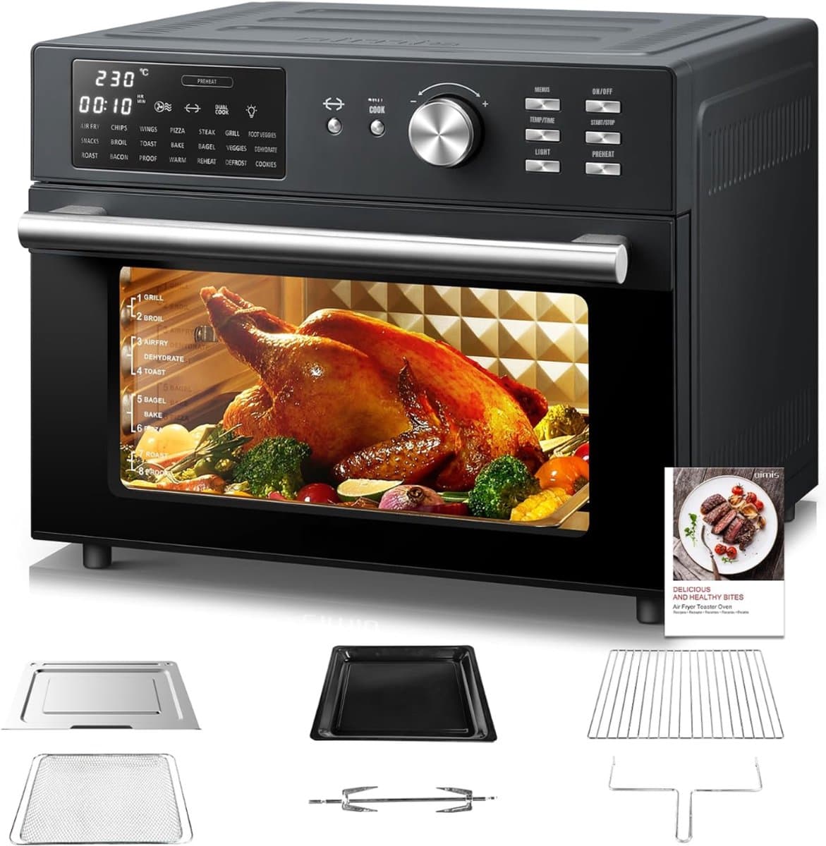 Aurixi® Heteluchtoven - Oven - Airfryer Oven - Grijs - ‎44cm x 46cm x 38cm — afbeelding 1