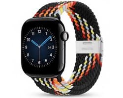 Veelkleurig nylon horlogebandje geschikt voor Apple Watch dames en heren 42mm (serie 1 / 2 / 3) / 44 mm / 45 mm / 46 mm (serie 10 / 11) / 49 mm (Ultra / Ultra 2), elastisch gevlochten smartwatch bandje zonder gesp, stretch vervangend bandje