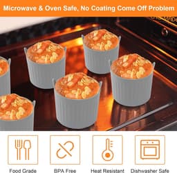 12 stuks siliconen muffinvormen voor airfryer, herbruikbare bakvorm, siliconen vormen voor muffins, cake en eieren — thumbnail 12