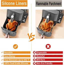 Siliconen vorm heteluchtfriteuse voor Ninja Foodi Max Dual Zone AF400EU, Ninja Airfryer-accessoires 9,5 L 10,4 L, siliconen vorm voor Ninja Double Stack XL SL400EUCP, siliconen voeringen voor Ninja — thumbnail 5