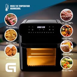 Aurixi® Heteluchtoven - Oven - Airfryer Oven - Zwart - ‎38cm x 31cm x 36cm — thumbnail 5