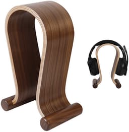 Houten hoofdtelefoonstandaard, universele houder voor over-ear headsets, stabiel en decoratief, hoofdtelefoonhouder voor kantoor, studio, thuis, walnoot — thumbnail 1