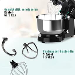 REN® Mixer met mengkom - Mixer - Mixer met mengkom keukenmachine - Zwart -‎39x 24x 31cm ; 5.85 kg — thumbnail 4