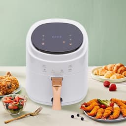 Quvo® Mini Airfryer - Heteluchtfriteuse - Airfryer - Wit - ‎26cm x 25cm x 30 cm — thumbnail 7