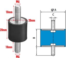 M6 Rubber Steunen - Anti-vibratie Silentblock voor Machines en Apparatuur — thumbnail 5