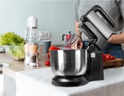 Core® Mixer met Mengkom - Keukenmachine - Deegmixer - Inclusief Deeghaak en Garde - Zwart- ‎32cm x 23cm x 23cm — thumbnail 5
