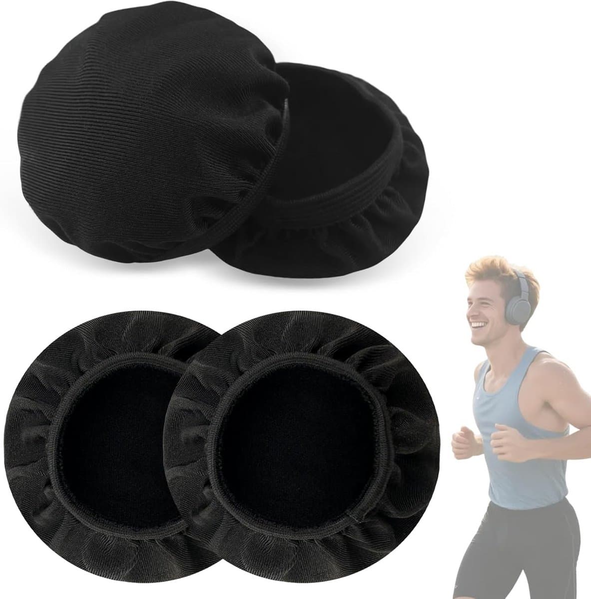 4-Pack Wasbare en Elastische Kussenhoezen voor Hoofdtelefoon (9-11 cm) — afbeelding 1